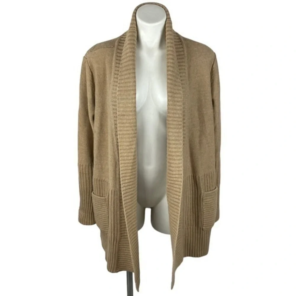 H by Halston Open Front Cardigan Sweater - NWOT | Women Large | Tan